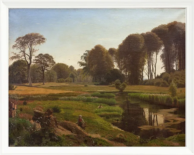 Vilhelm Kyhn – Ein Sommertag bei Fåborg 1869 | Giclée Kunstdruck gerahmt