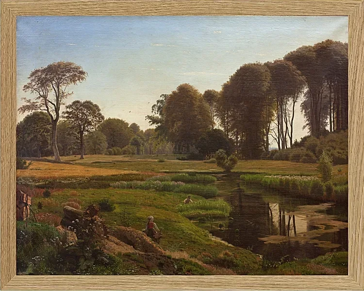 Vilhelm Kyhn – Ein Sommertag bei Fåborg 1869 | Giclée Kunstdruck gerahmt
