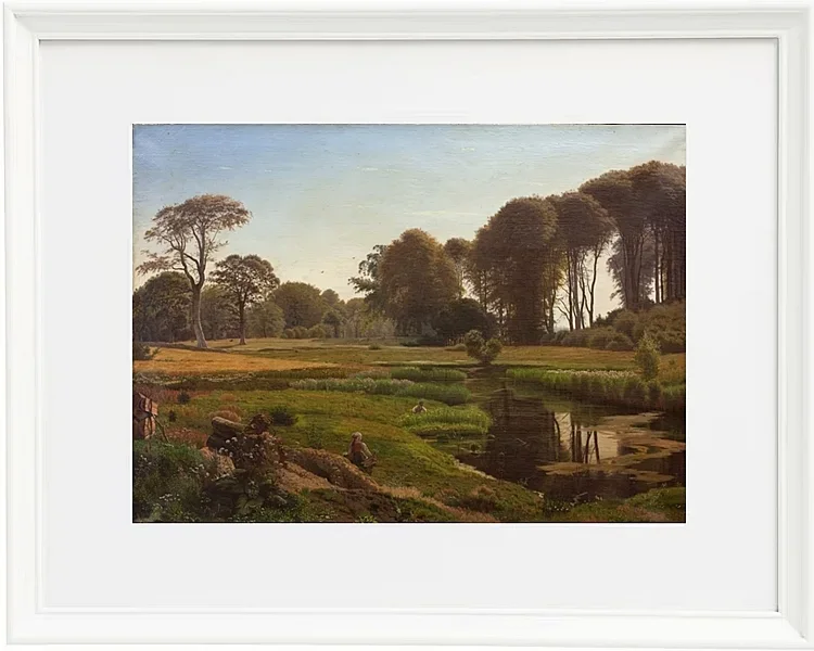 Vilhelm Kyhn – Ein Sommertag bei Fåborg 1869 | Giclée Kunstdruck gerahmt