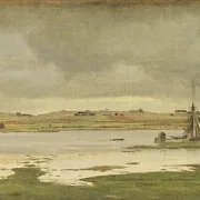 Vilhelm Kyhn | Fjorden ved Hadsund, Jylland - 1867 | Indrammet kunsttryk | Danmarks Guldalder