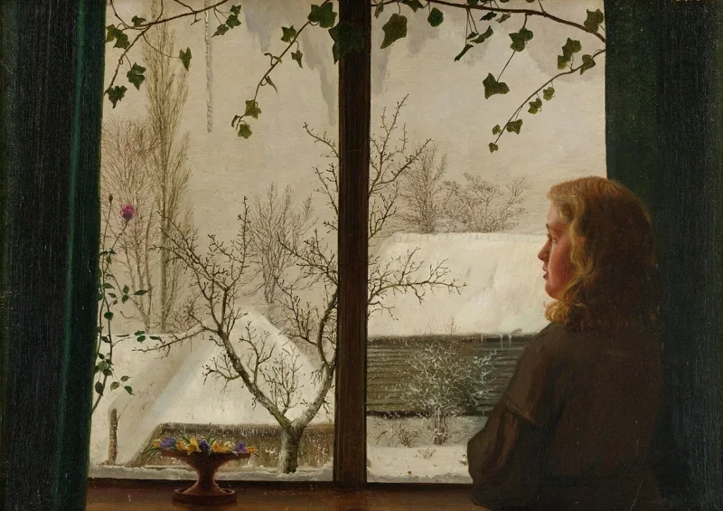 Vilhelm Kyhn | Dagdrømme - 1858 | Indrammet kunsttryk | Danmarks Guldalder