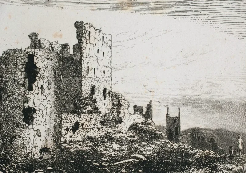Vilhelm Kyhn | Hammershus på Bornholm - 1849 | Indrammet kunsttryk | Danmarks Guldalder