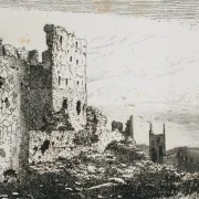 Vilhelm Kyhn | Hammershus på Bornholm - 1849 | Indrammet kunsttryk | Danmarks Guldalder