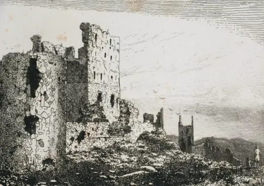 Vilhelm Kyhn | Hammershus på Bornholm - 1849 | Indrammet kunsttryk | Danmarks Guldalder