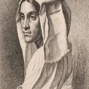 Vilhelm Kyhn | Italienisches Bauernmädchen - 1850 | Gerahmter Kunstdruck | Goldenes Zeitalter Dänemark