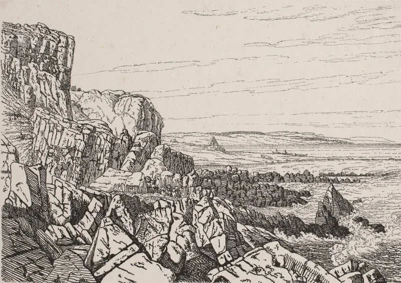 Vilhelm Kyhn | Kystscene på Bornholm - 1855 | Indrammet kunsttryk | Danmarks Guldalder