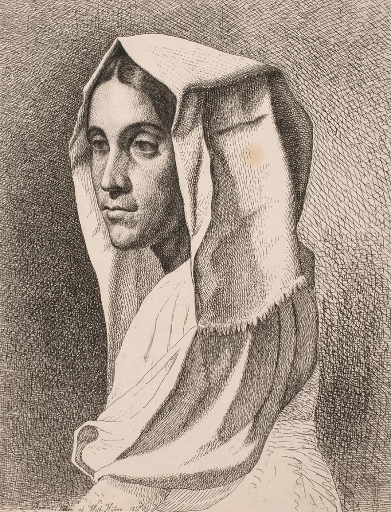 Vilhelm Kyhn – Italienisches Bauernmädchen 1850 | Giclée Kunstdruck gerahmt