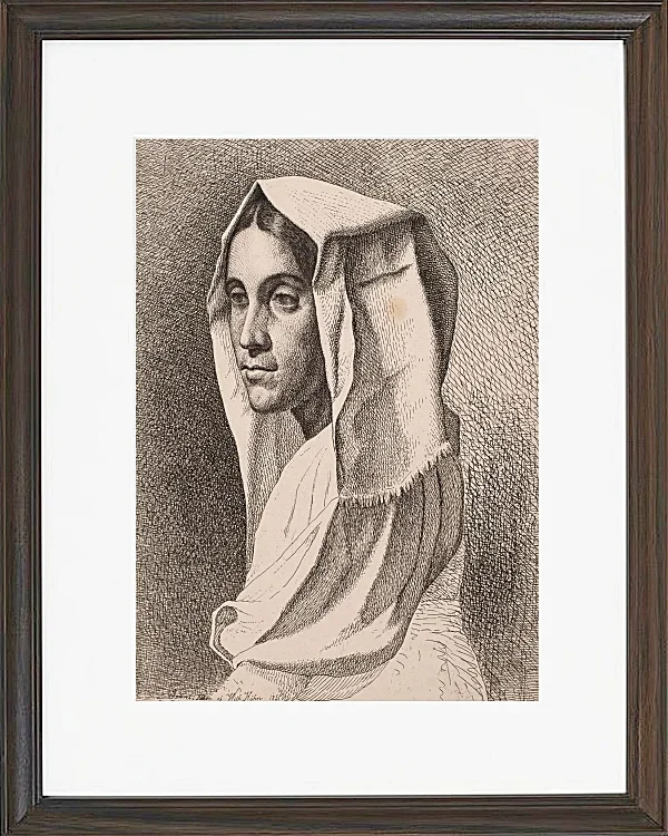 Vilhelm Kyhn – Italienisches Bauernmädchen 1850 | Giclée Kunstdruck gerahmt