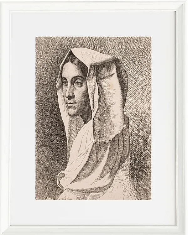 Vilhelm Kyhn – Italienisches Bauernmädchen 1850 | Giclée Kunstdruck gerahmt