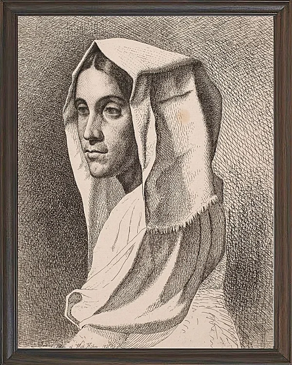 Vilhelm Kyhn – Italienisches Bauernmädchen 1850 | Giclée Kunstdruck gerahmt