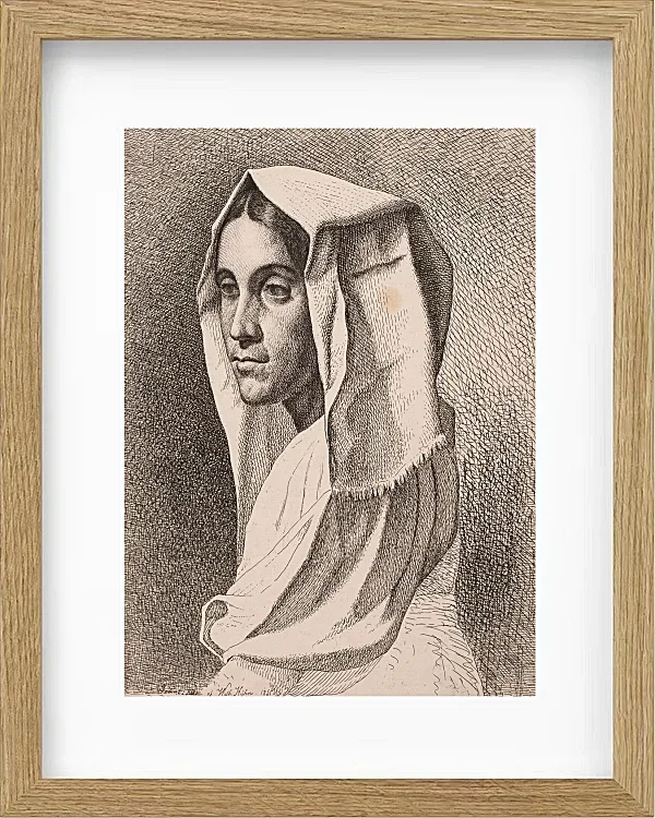 Vilhelm Kyhn – Italienisches Bauernmädchen 1850 | Giclée Kunstdruck gerahmt