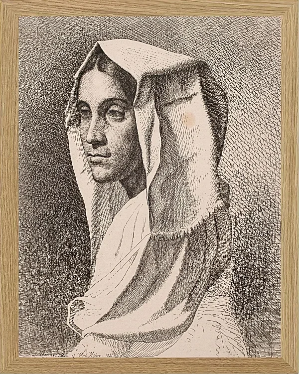 Vilhelm Kyhn – Italienisches Bauernmädchen 1850 | Giclée Kunstdruck gerahmt
