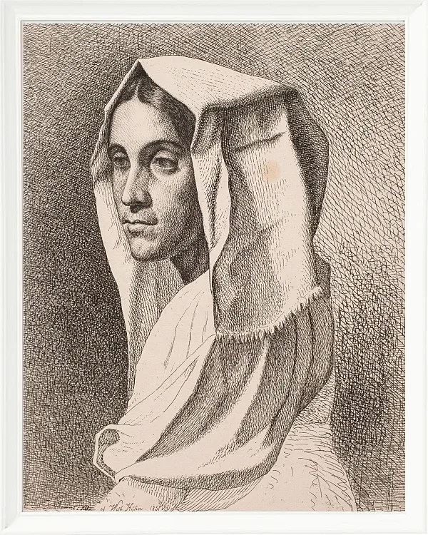 Vilhelm Kyhn – Italienisches Bauernmädchen 1850 | Giclée Kunstdruck gerahmt