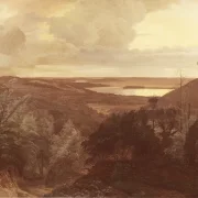 Vilhelm Kyhn | Sen aften ved Himmelbjerget, Jylland – 1874 | Indrammet kunsttryk | Danmarks Guldalder