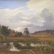 Vilhelm Kyhn – Landschaft in der Nähe des Waldes Nordskoven 1848 | Giclée Kunstdruck gerahmt