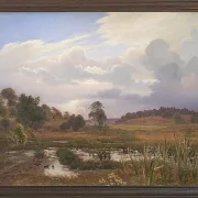 Vilhelm Kyhn – Landschaft in der Nähe des Waldes Nordskoven 1848 | Giclée Kunstdruck gerahmt