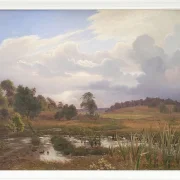 Vilhelm Kyhn – Landschaft in der Nähe des Waldes Nordskoven 1848 | Giclée Kunstdruck gerahmt