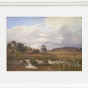 Vilhelm Kyhn – Landschaft in der Nähe des Waldes Nordskoven 1848 | Giclée Kunstdruck gerahmt