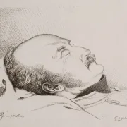 Vilhelm Kyhn | Olaf Rye som lig – 1850 | Indrammet kunsttryk | Danmarks Guldalder
