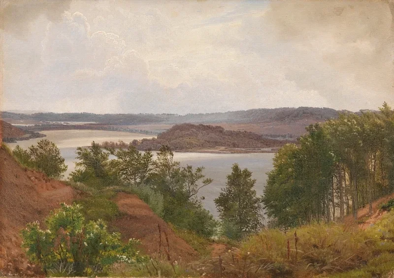 Vilhelm Kyhn | Søerne ved Laven ved Silkeborg - 1875 | Indrammet kunsttryk | Danmarks Guldalder