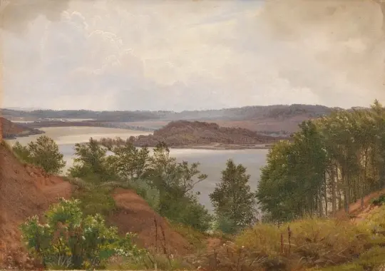 Vilhelm Kyhn | Søerne ved Laven ved Silkeborg - 1875 | Indrammet kunsttryk | Danmarks Guldalder
