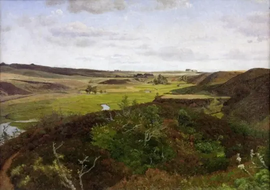 Vilhelm Kyhn | Dollerup Bakke ved Hald – 1869 | Indrammet kunsttryk | Danmarks Guldalder