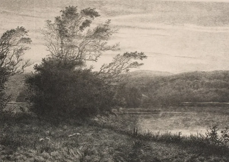 Vilhelm Kyhn | Rye sø - 1891 | Indrammet kunsttryk | Danmarks Guldalder
