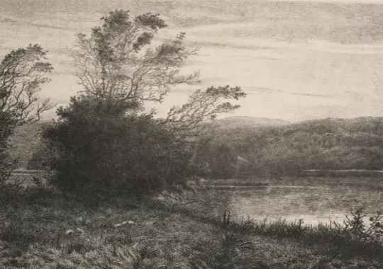 Vilhelm Kyhn | Rye sø - 1891 | Indrammet kunsttryk | Danmarks Guldalder