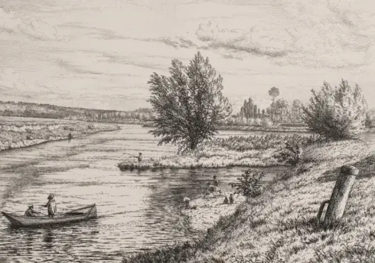 Vilhelm Kyhn | Udsigt over Marne – 1850 | Indrammet kunsttryk | Danmarks Guldalder