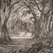 Vilhelm Kyhn | Skovens indre – 1854 | Indrammet kunsttryk | Danmarks Guldalder