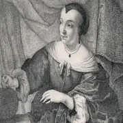 Vilhelm Kyhn | Portræt af Ferdinand Bols kone - 1843 | Indrammet kunsttryk | Danmarks Guldalder