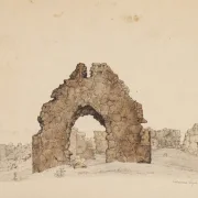 Vilhelm Kyhn | Salomons kapel. Bornholm - 1843 | Indrammet kunsttryk | Danmarks Guldalder