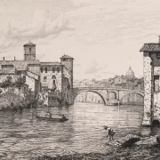 Vilhelm Kyhn | Ponte Rotto in Rom - 1860 | Gerahmter Kunstdruck | Goldenes Zeitalter Dänemark