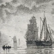 Vilhelm Kyhn | Sejler i tåget vejr - 1849 | Indrammet kunsttryk | Danmarks Guldalder