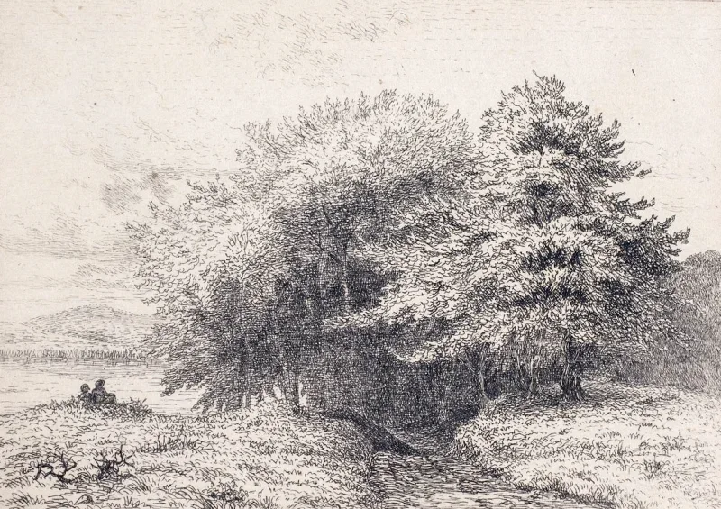 Vilhelm Kyhn | Skovkant - 1847 | Indrammet kunsttryk | Danmarks Guldalder