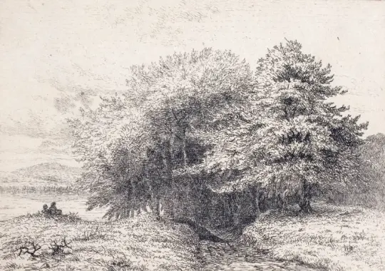 Vilhelm Kyhn | Waldrand - 1847 | Gerahmter Kunstdruck | Goldenes Zeitalter Dänemark