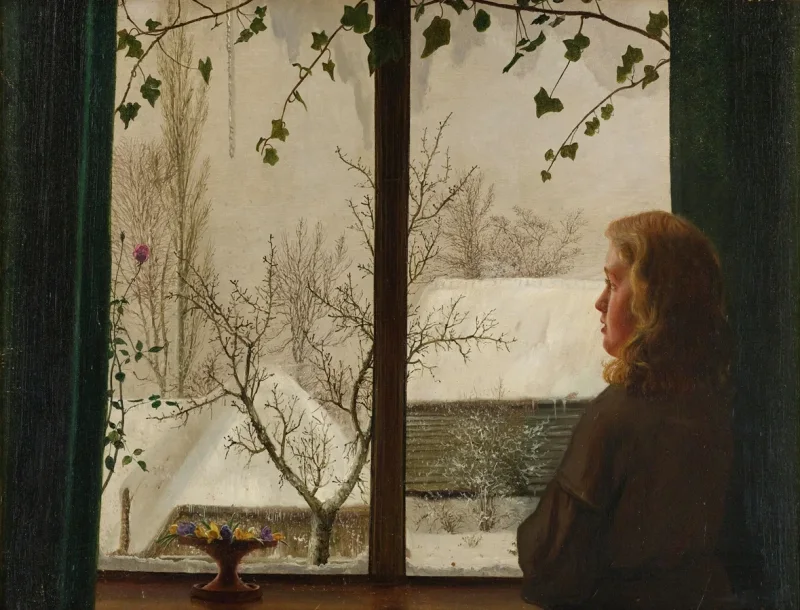 Vilhelm Kyhn – Tagträume 1858 | Giclée Kunstdruck gerahmt