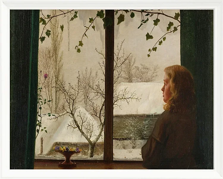Vilhelm Kyhn – Tagträume 1858 | Giclée Kunstdruck gerahmt