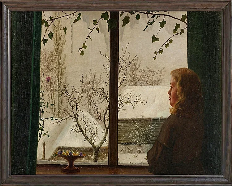 Vilhelm Kyhn – Tagträume 1858 | Giclée Kunstdruck gerahmt