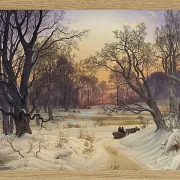 Vilhelm Kyhn – Winternacht im Wald 1853 | Giclée Kunstdruck gerahmt
