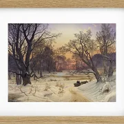 Vilhelm Kyhn – Winternacht im Wald 1853 | Giclée Kunstdruck gerahmt
