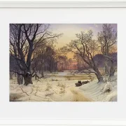 Vilhelm Kyhn – Winternacht im Wald 1853 | Giclée Kunstdruck gerahmt