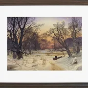 Vilhelm Kyhn – Winternacht im Wald 1853 | Giclée Kunstdruck gerahmt