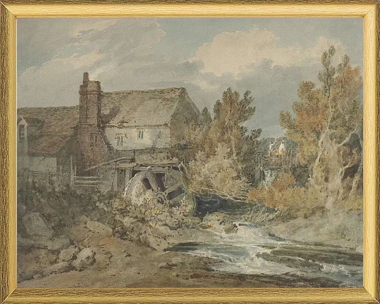 Wassermühle in der Nähe eines fließenden Baches - 1795