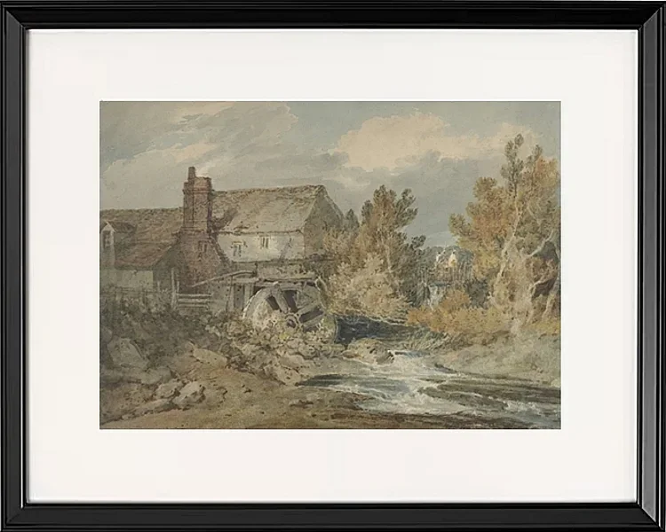 Wassermühle in der Nähe eines fließenden Baches - 1795