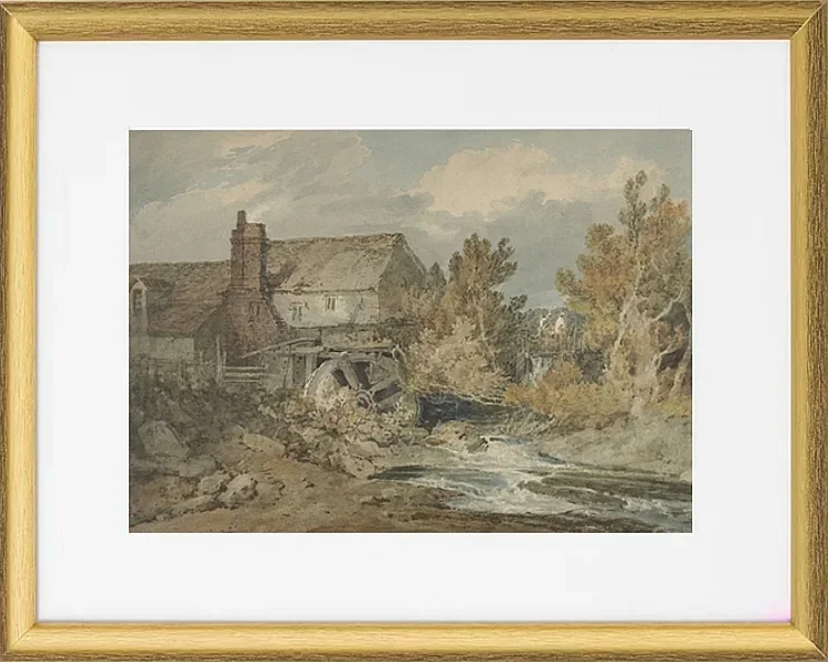 Wassermühle in der Nähe eines fließenden Baches - 1795