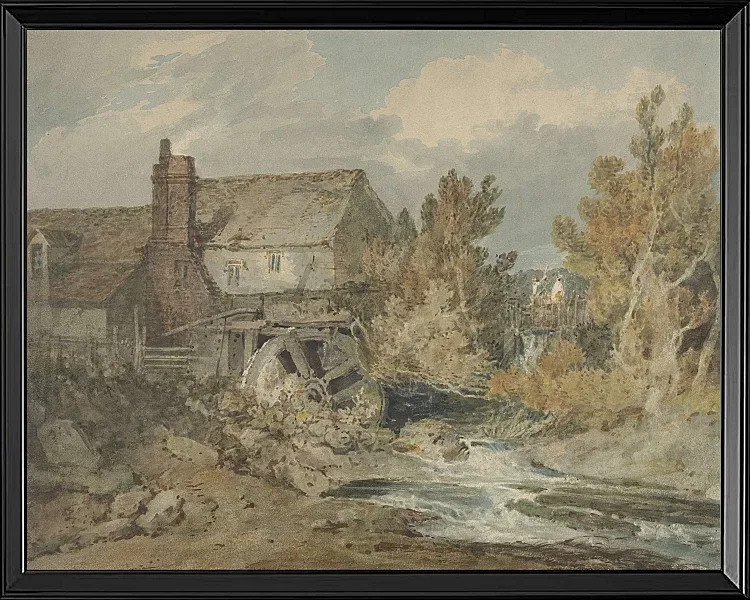 Wassermühle in der Nähe eines fließenden Baches - 1795