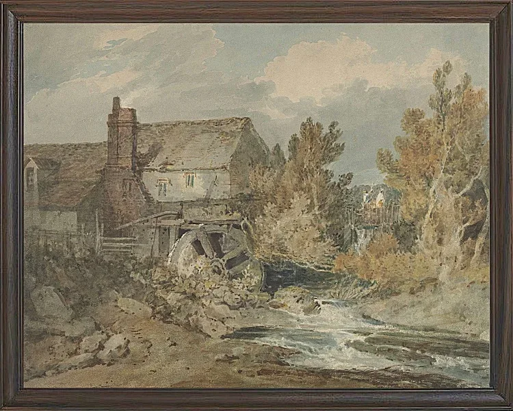 Wassermühle in der Nähe eines fließenden Baches - 1795
