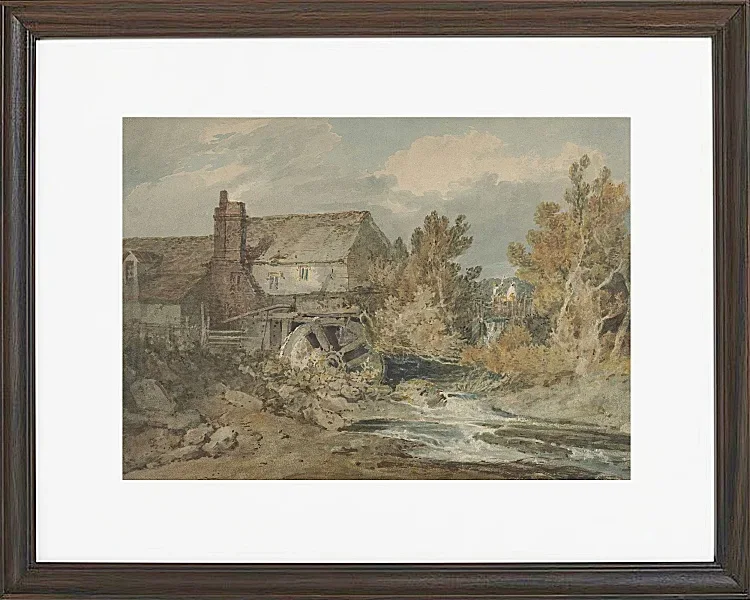 Wassermühle in der Nähe eines fließenden Baches - 1795