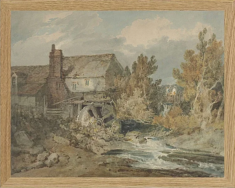 Wassermühle in der Nähe eines fließenden Baches - 1795